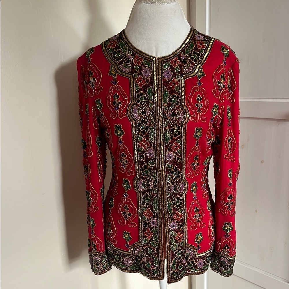 Niteline Red Embroidered Blazer